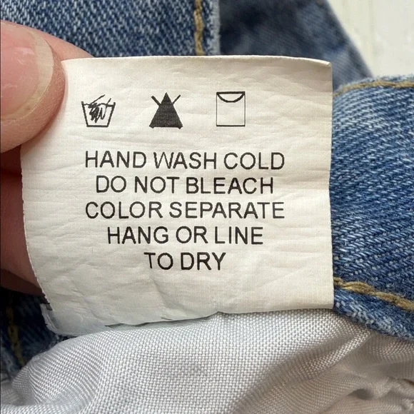 Veveret Frayed Slit Asymmetric Denim Midi Skirt  Sz M - Picture 12 of 12